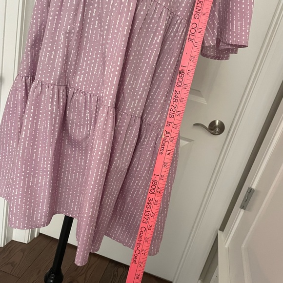 A NEW DAY Lavender/White Pattern Short Sleeve Dress XS(fits more like a small) - Picture 6 of 8